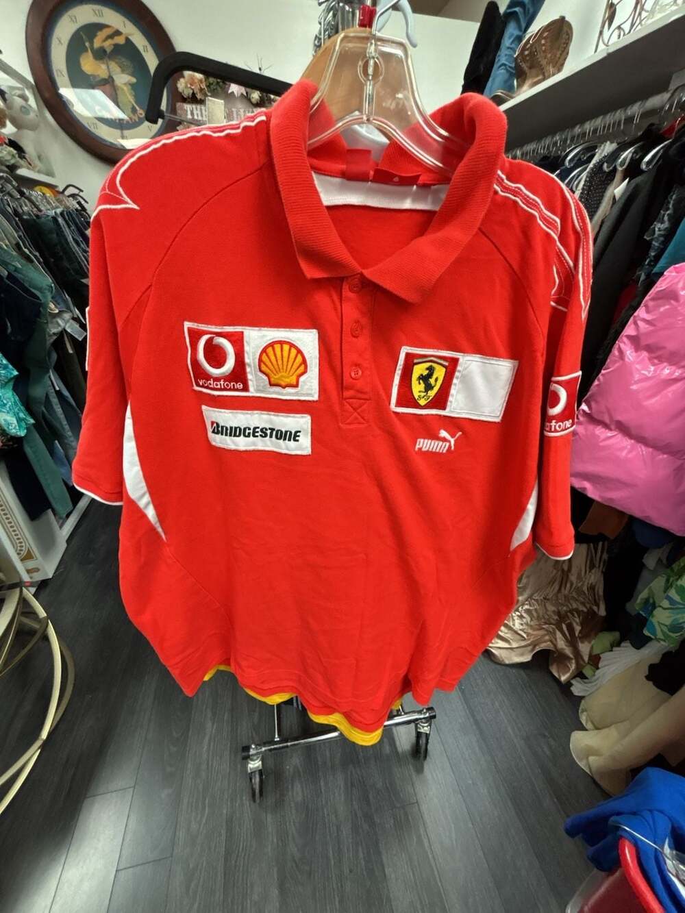 Puma Ferrari Formula 1 Racing Polo Shirt Red Size XL